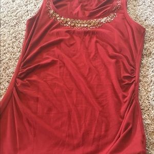 Red tank top embellished